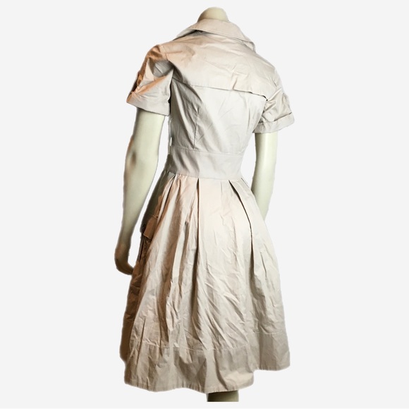 BNWT Zara Beige Trench Coat Shirt Dress - S / 8 - Picture 2 of 4